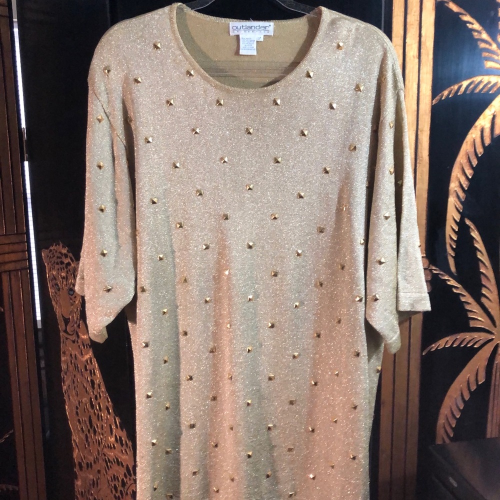 Gold Studded Glitter Sweater- Size 3X